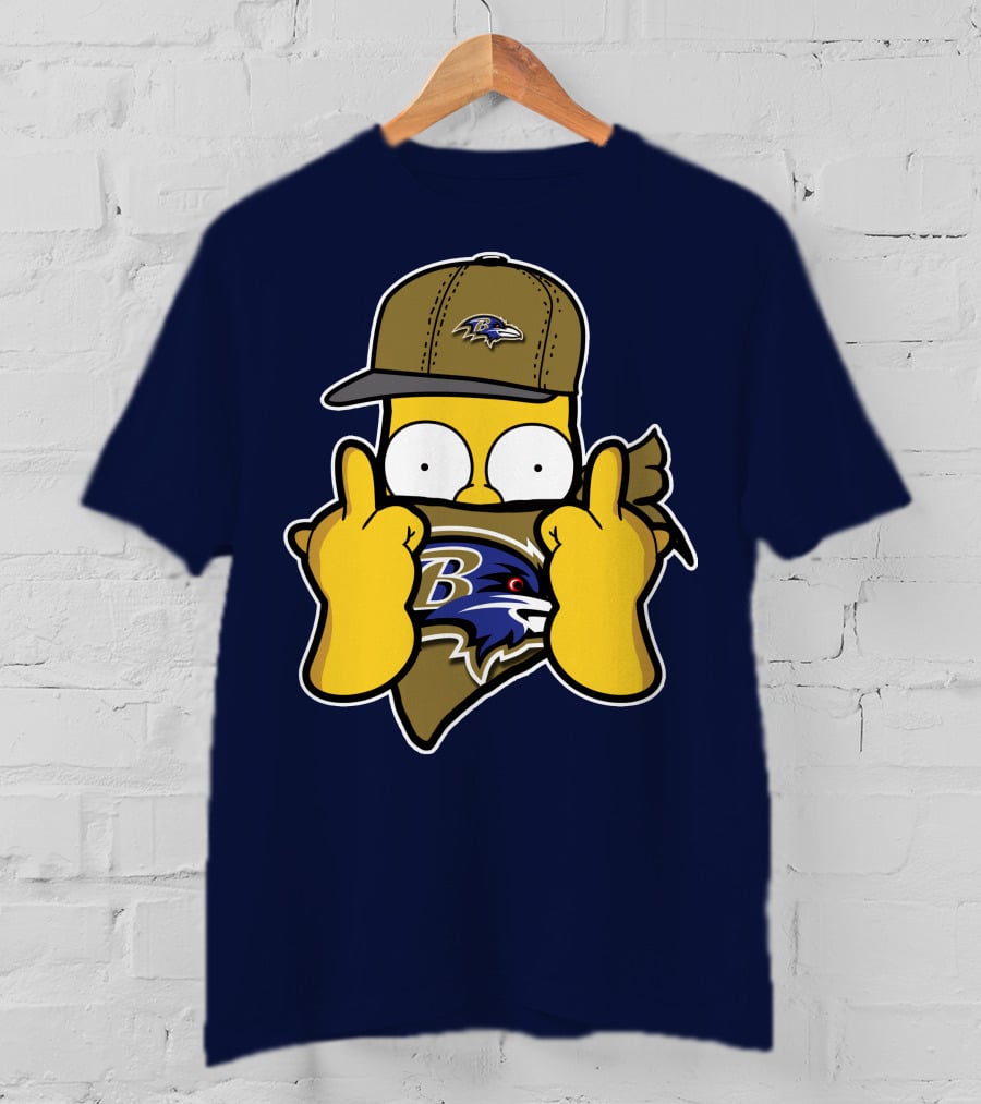 Baltimore Ravens Homer Simpson Parody Nfl Logo T-Shirt