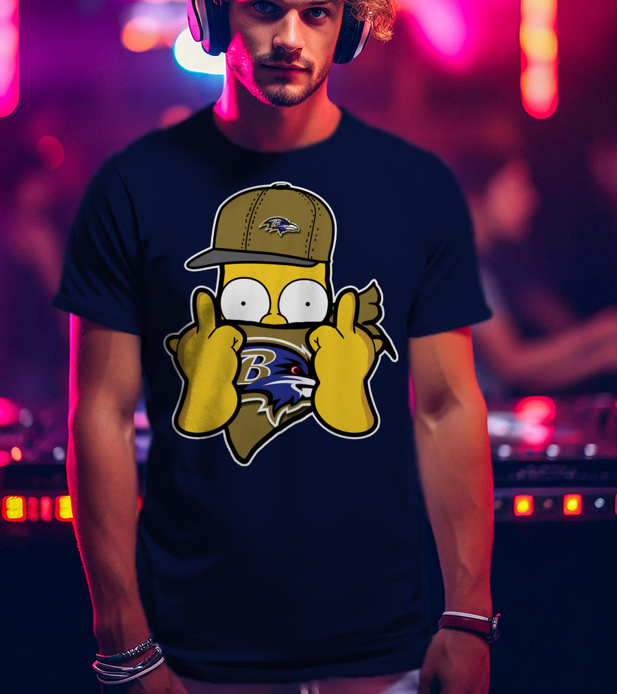 Baltimore Ravens Homer Simpson Parody Nfl Logo T-Shirt