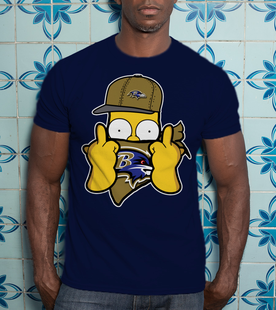 Baltimore Ravens Homer Simpson Parody Nfl Logo T-Shirt