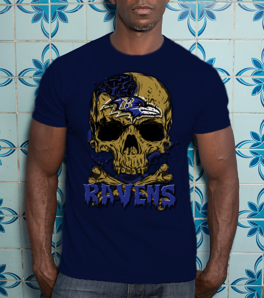 Baltimore Ravens Skull Logo Ravens 63 T-Shirt