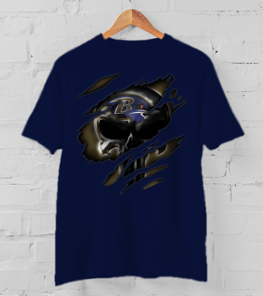 Baltimore Ravens Skull T-Shirt