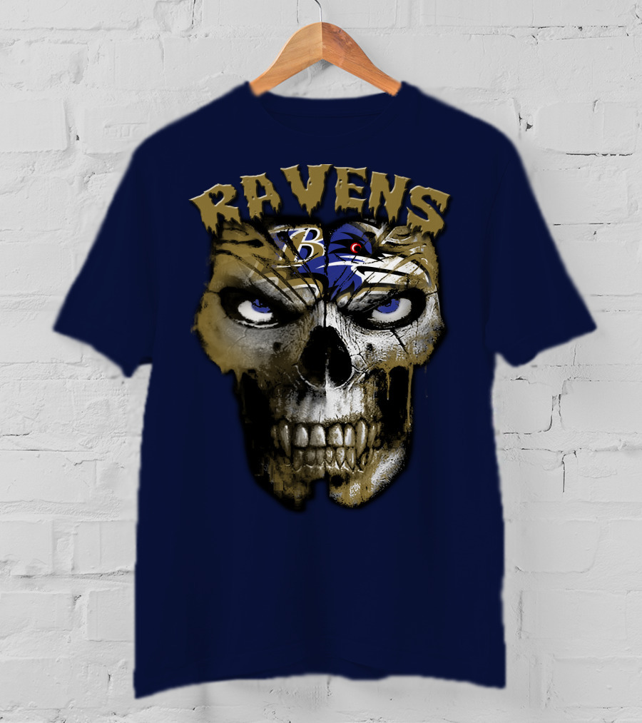 Ravens Baltimore Skull B Logo T-Shirt