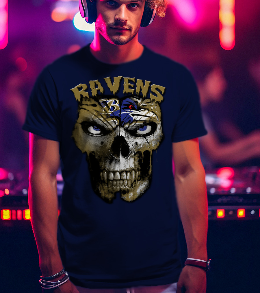 Ravens Baltimore Skull B Logo T-Shirt
