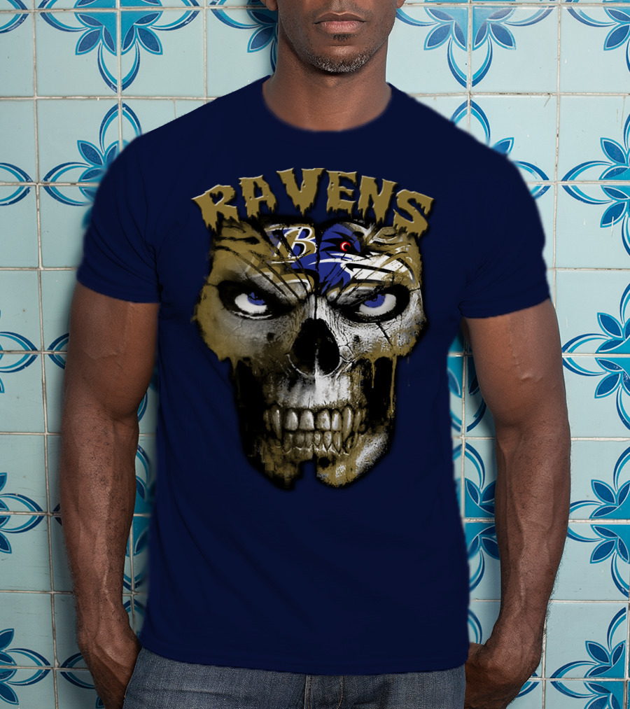 Ravens Baltimore Skull B Logo T-Shirt