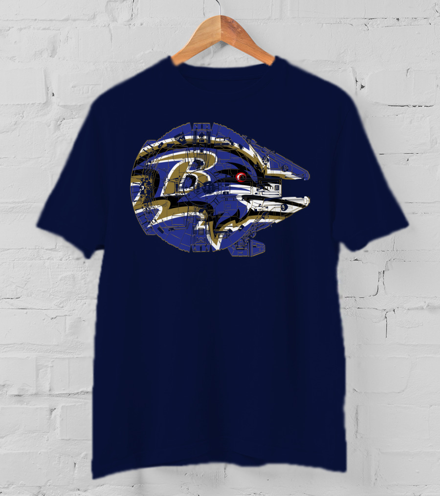 Baltimore Ravens 73 Star Wars Millennium Falcon Mashup T-Shirt