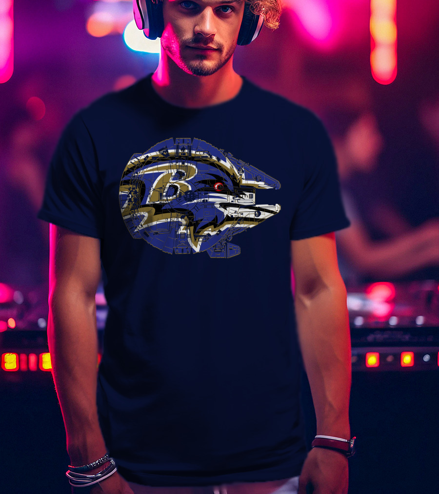 Baltimore Ravens 73 Star Wars Millennium Falcon Mashup T-Shirt