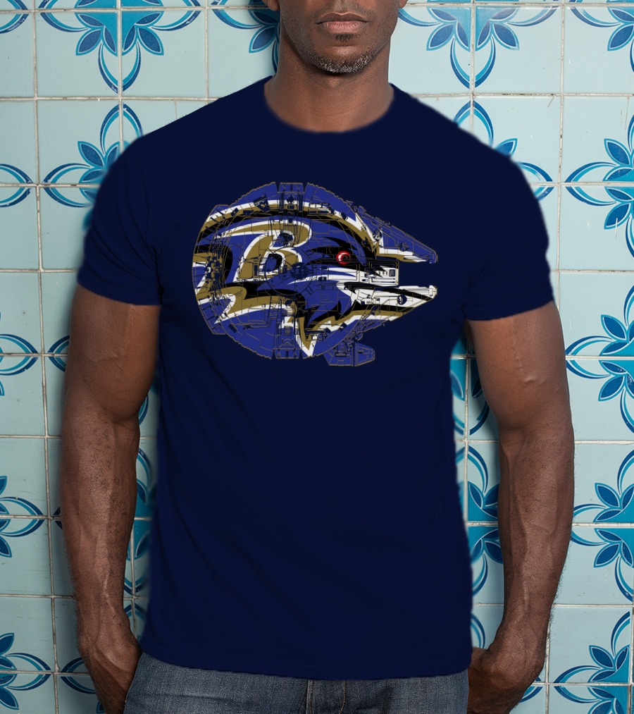 Baltimore Ravens 73 Star Wars Millennium Falcon Mashup T-Shirt