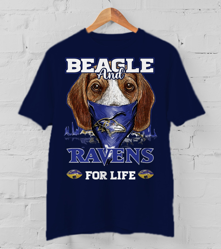 Beagle And Ravens For Life Baltimore Ravens T-Shirt