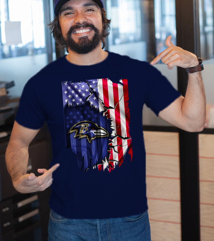 Baltimore Ravens American Flag T-Shirt