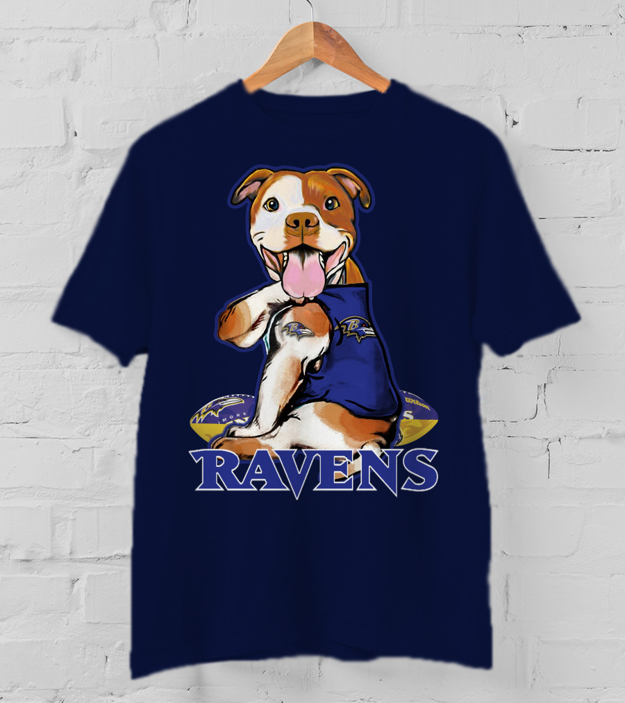 Pittbull Ravens Baltimore Football Team Spirit T-Shirt