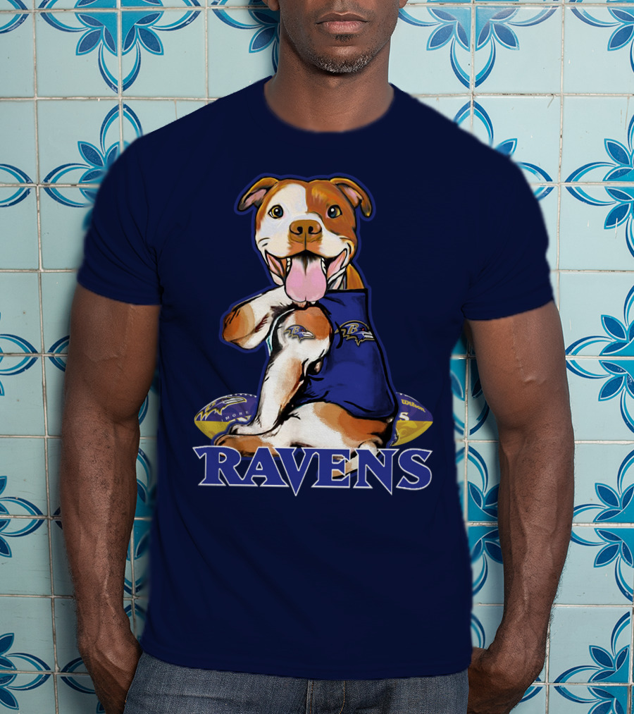 Pittbull Ravens Baltimore Football Team Spirit T-Shirt