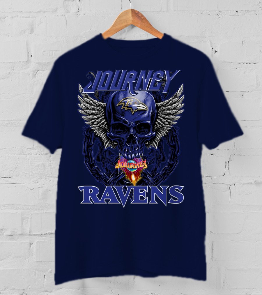 Journey Ravens Winged Skull Baltimore T-Shirt