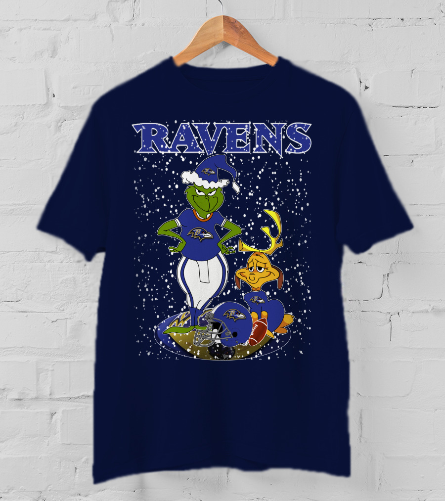 Grinchxmas Baltimore Ravens Football Christmas Ravens T-Shirt