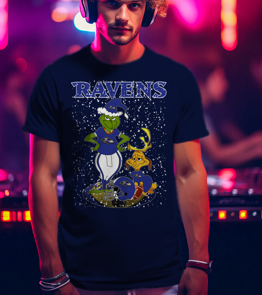 Grinchxmas Baltimore Ravens Football Christmas Ravens T-Shirt