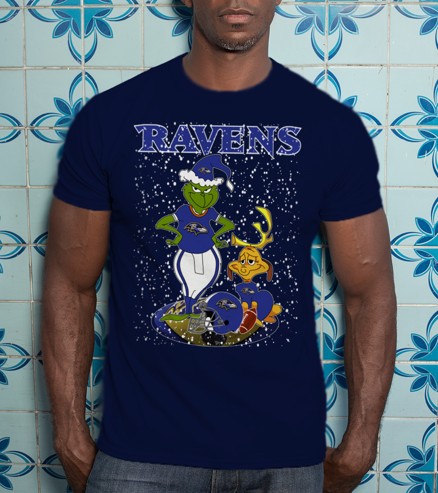 Grinchxmas Baltimore Ravens Football Christmas Ravens T-Shirt