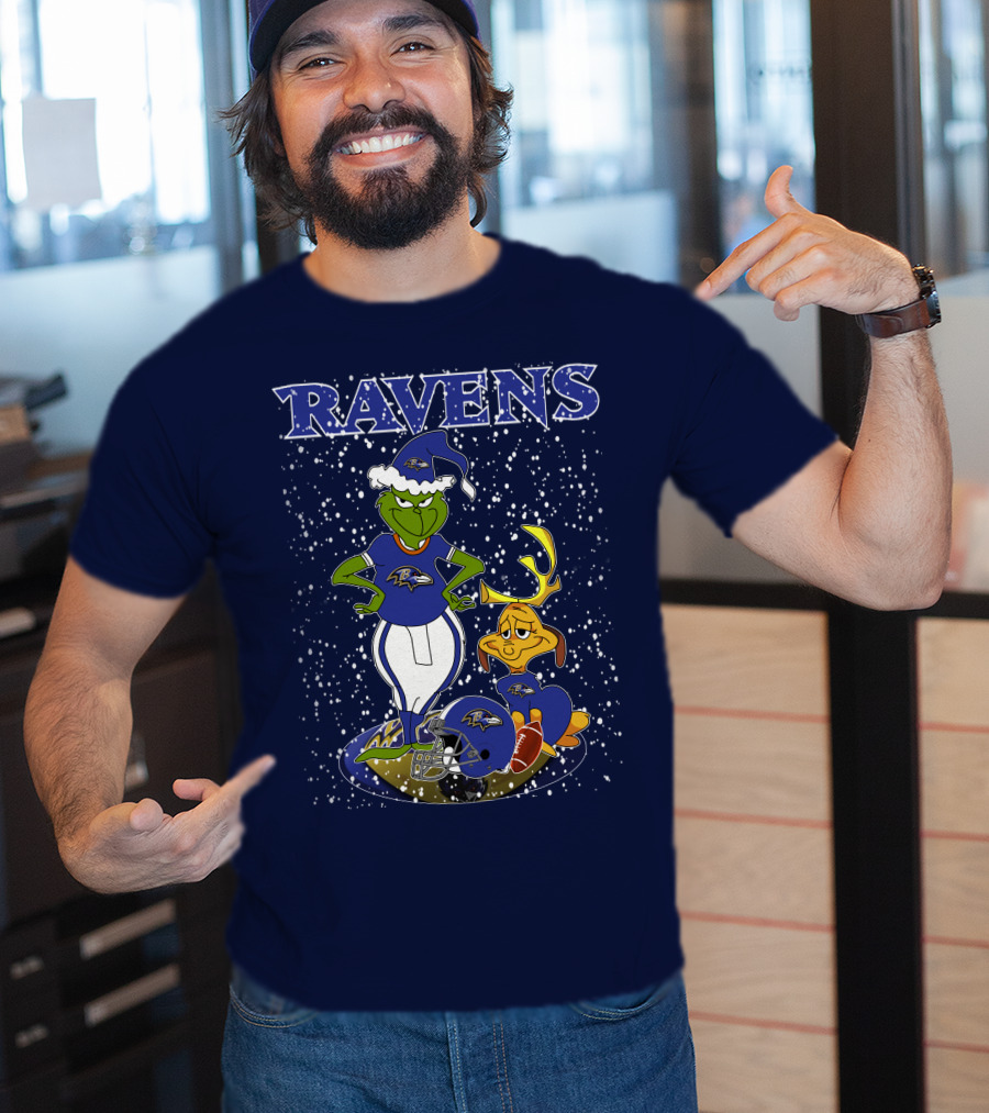 Grinchxmas Baltimore Ravens Football Christmas Ravens T-Shirt