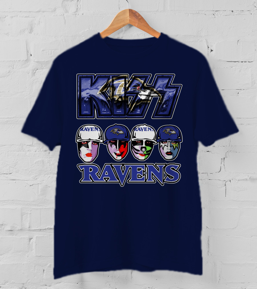 Kiss Baltimore Ravens Face Paint Theme T-Shirt