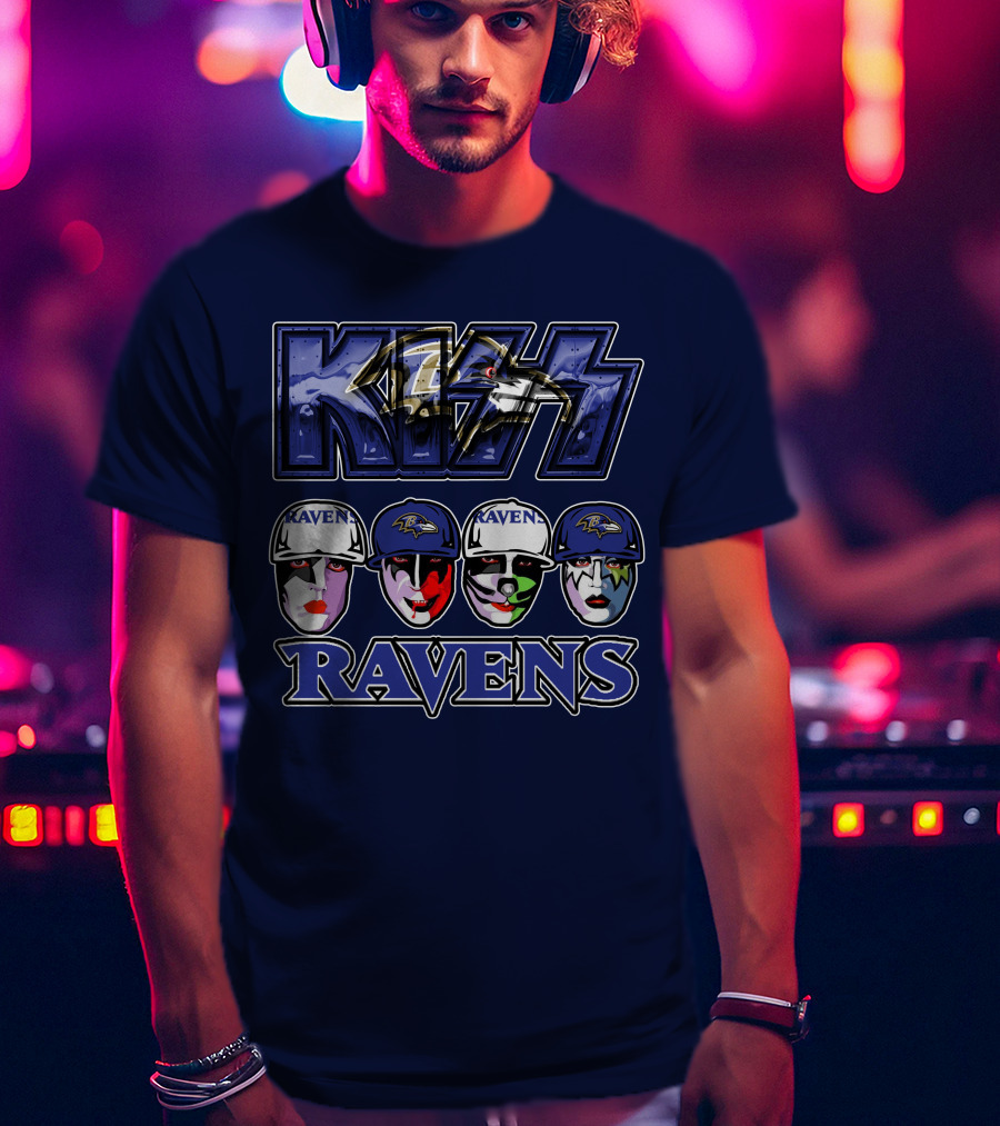 Kiss Baltimore Ravens Face Paint Theme T-Shirt
