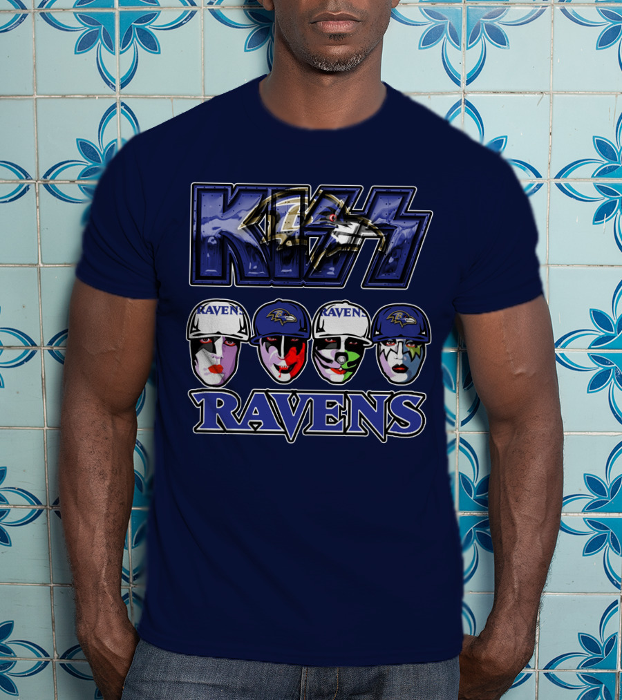 Kiss Baltimore Ravens Face Paint Theme T-Shirt