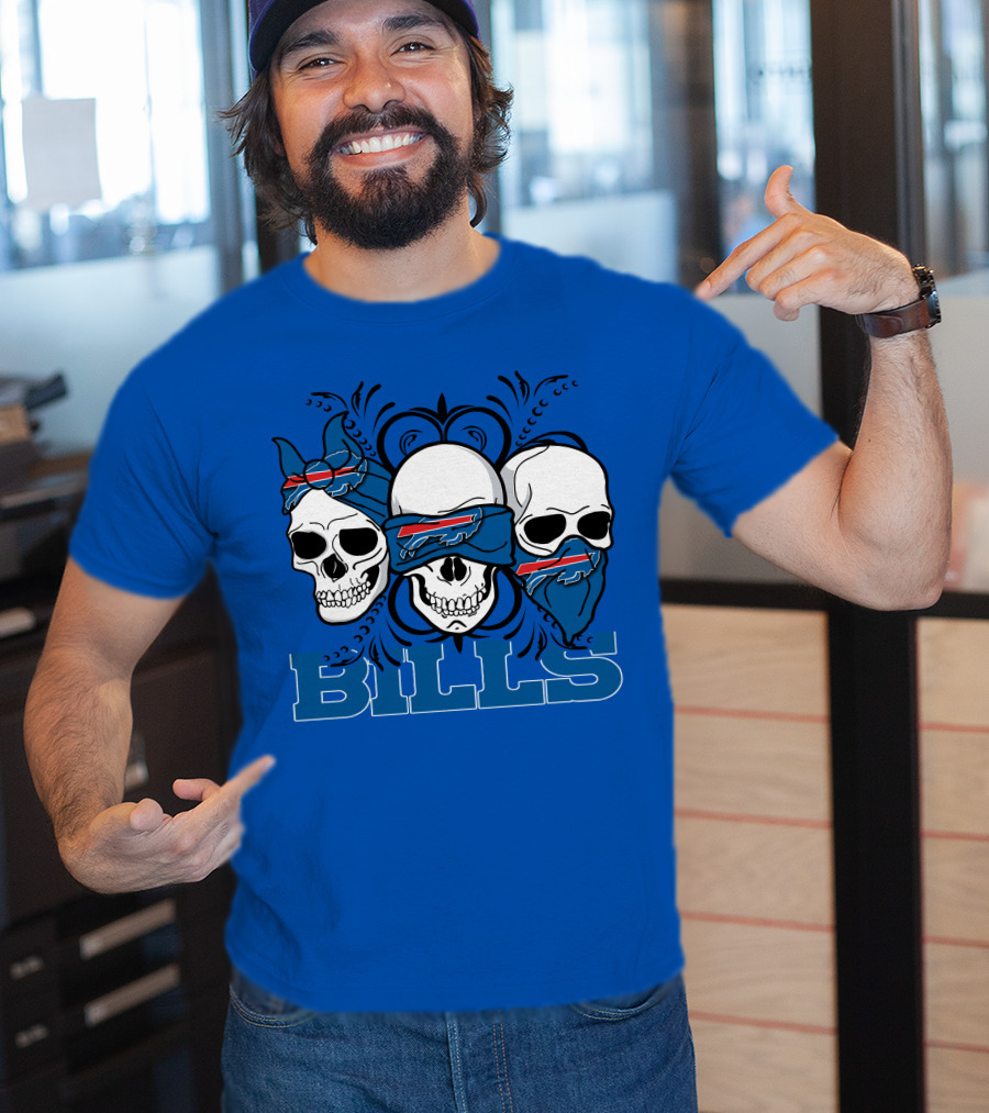 Buffalo Bills Skull Bandana Trio T-Shirt