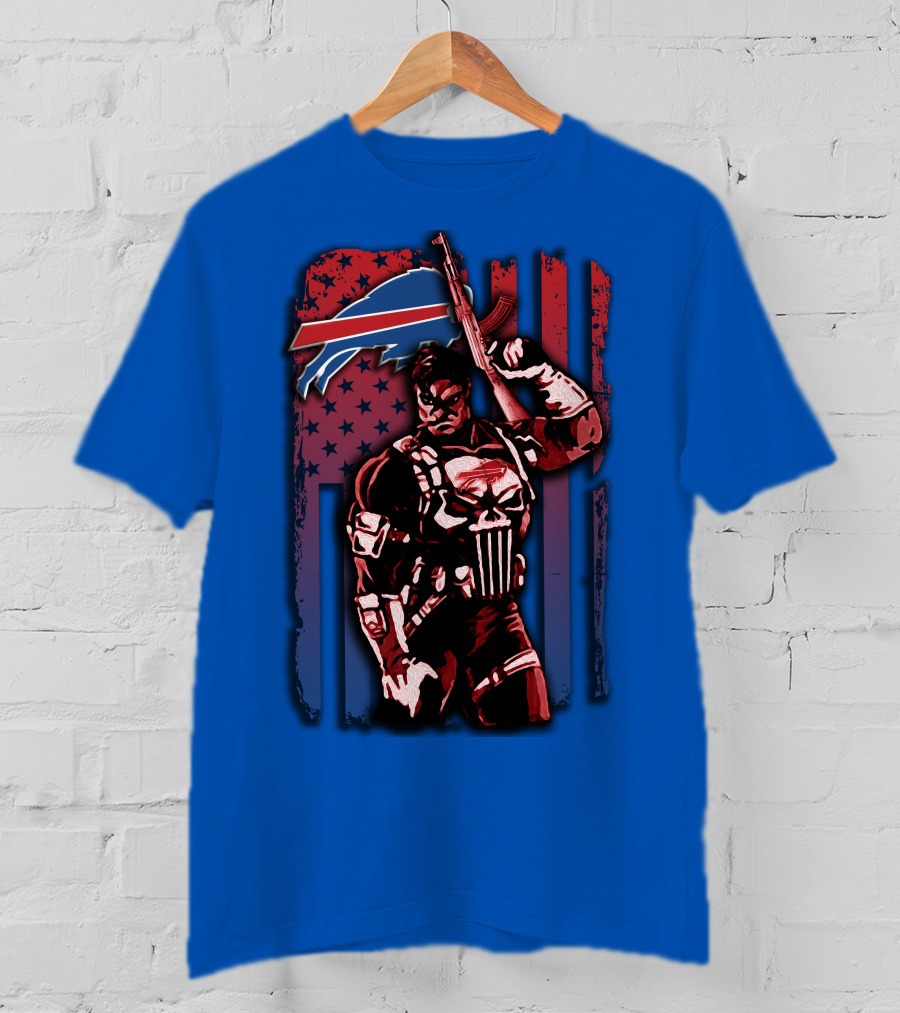 Buffalo Bills Punisher Armed Flag T-Shirt