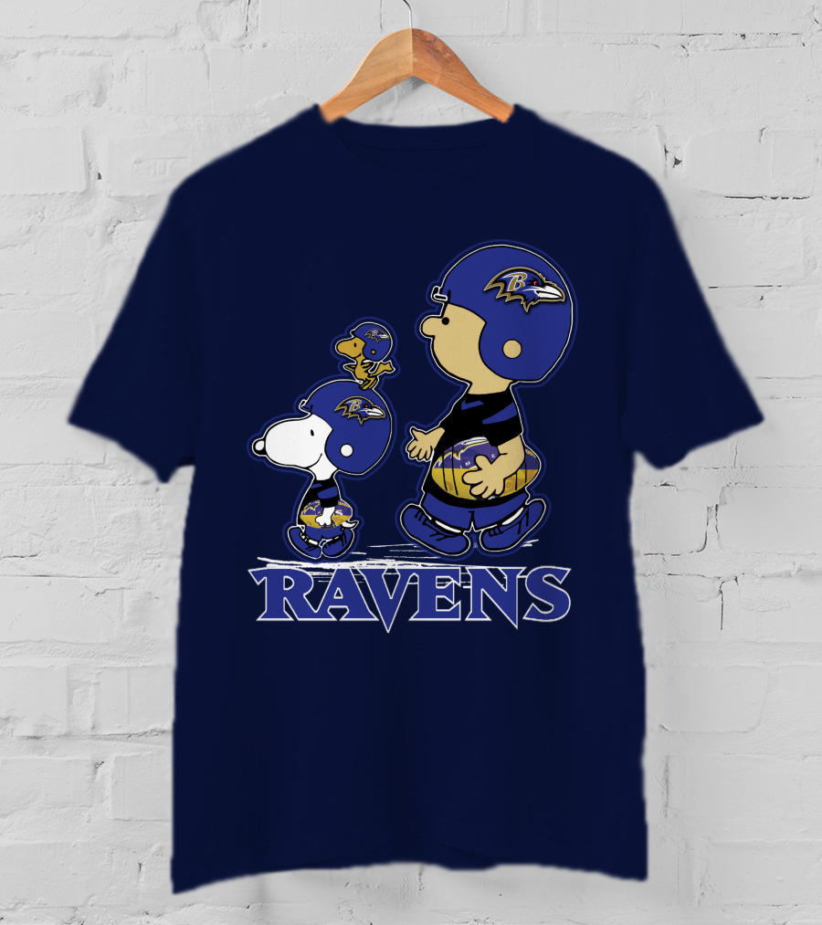 Snpfootball Baltimore Ravens Peanuts Characters Helmets Ravens T-Shirt