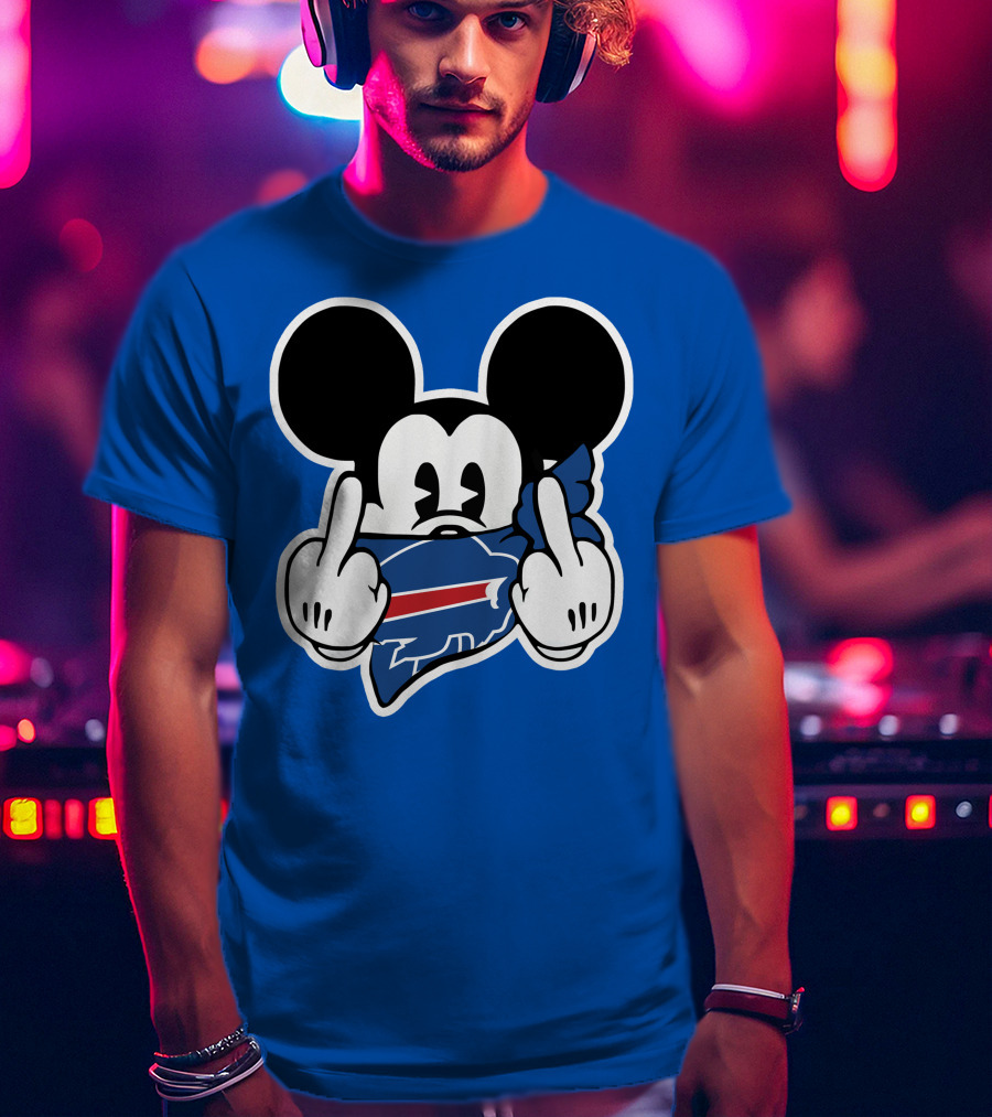 Buffalo Bills Mickey Mouse Middle Finger T-Shirt