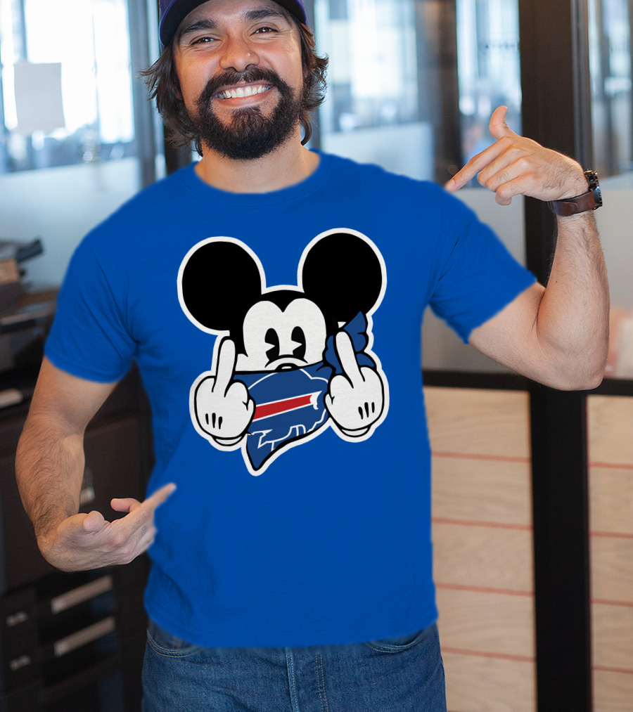 Buffalo Bills Mickey Mouse Middle Finger T-Shirt