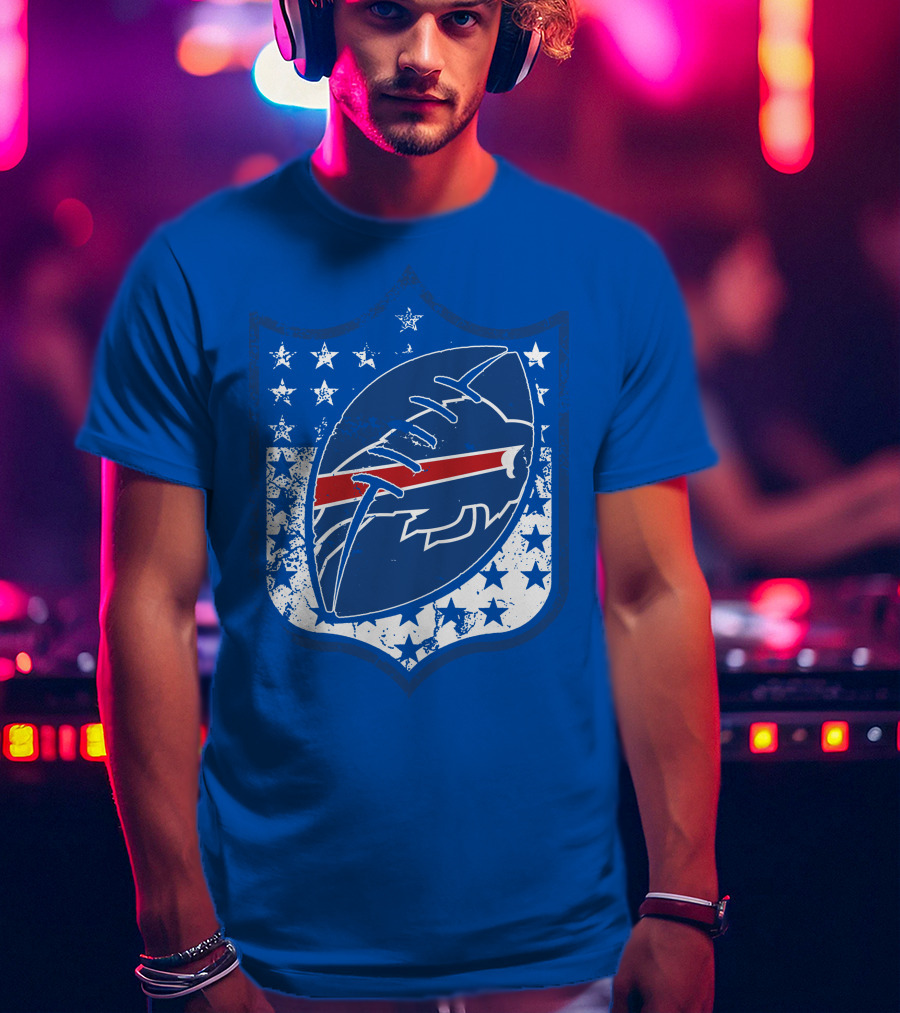 Buffalo Bills Nfl Team Shield Stars And Stripes T-Shirt