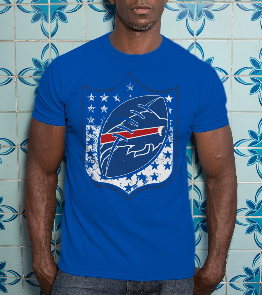 Buffalo Bills Nfl Team Shield Stars And Stripes T-Shirt