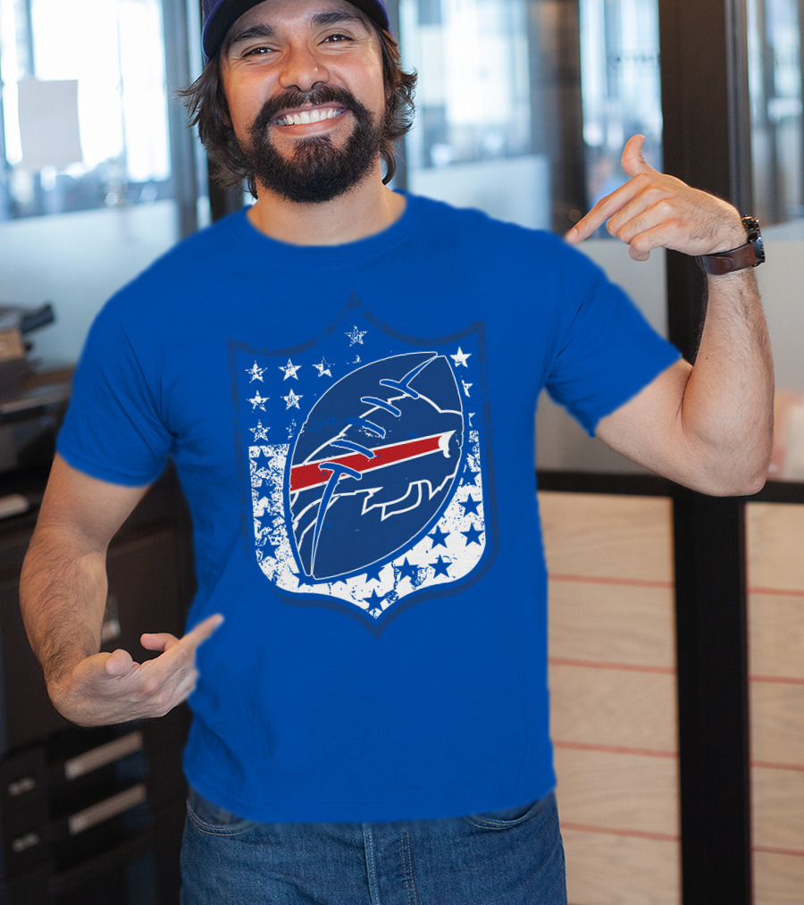 Buffalo Bills Nfl Team Shield Stars And Stripes T-Shirt