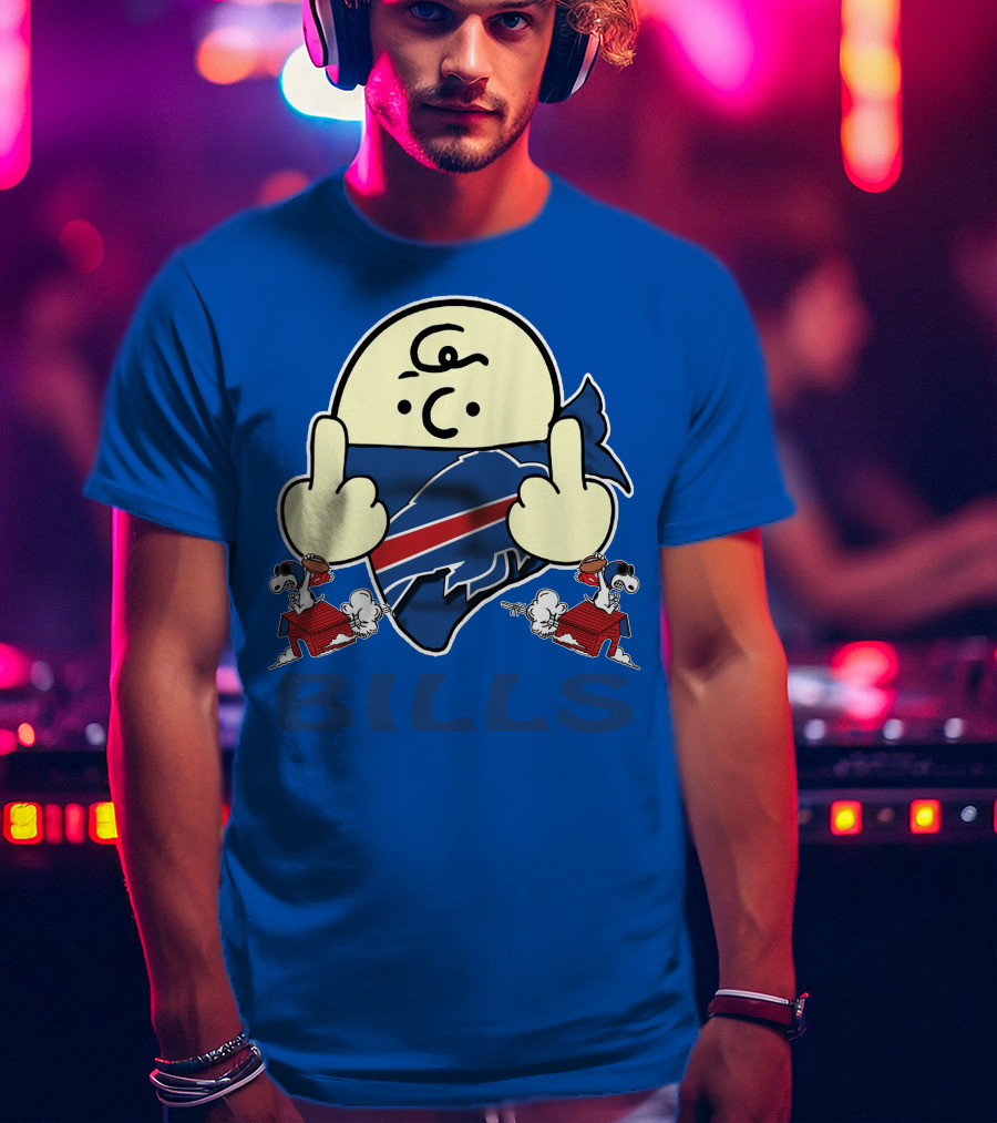 Buffalo Bills Logo With Peanuts Characters T-Shirt