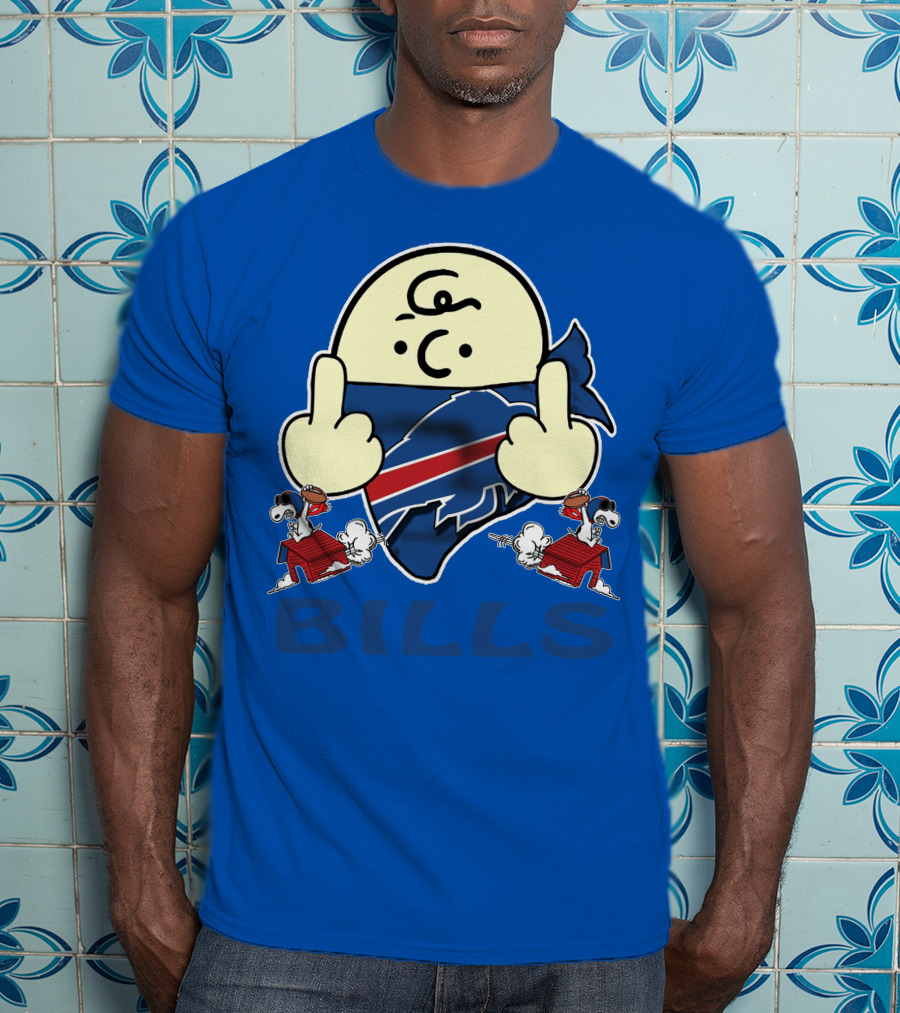 Buffalo Bills Logo With Peanuts Characters T-Shirt