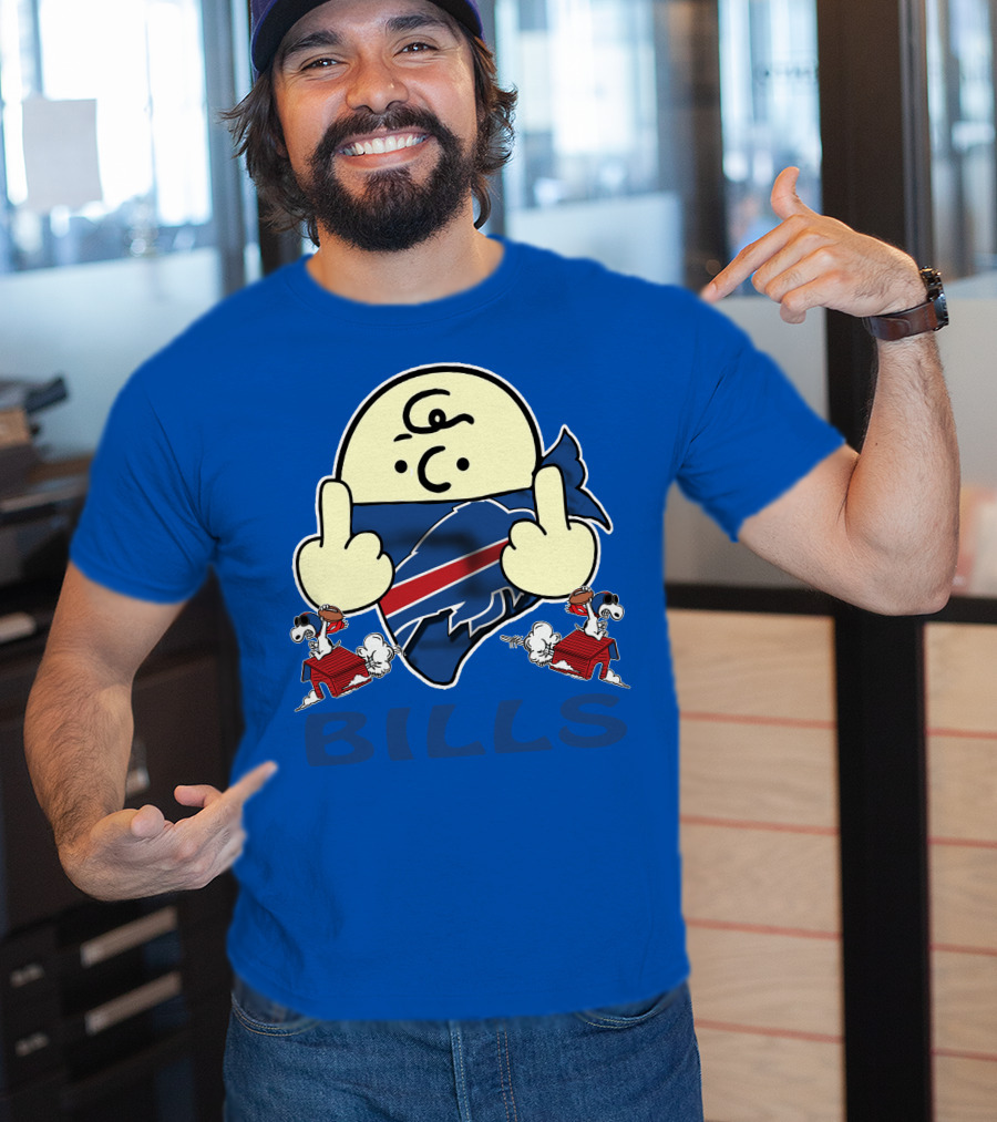 Buffalo Bills Logo With Peanuts Characters T-Shirt