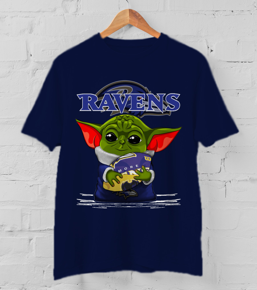Yoda Holding Baltimore Ravens Football Ravens T-Shirt
