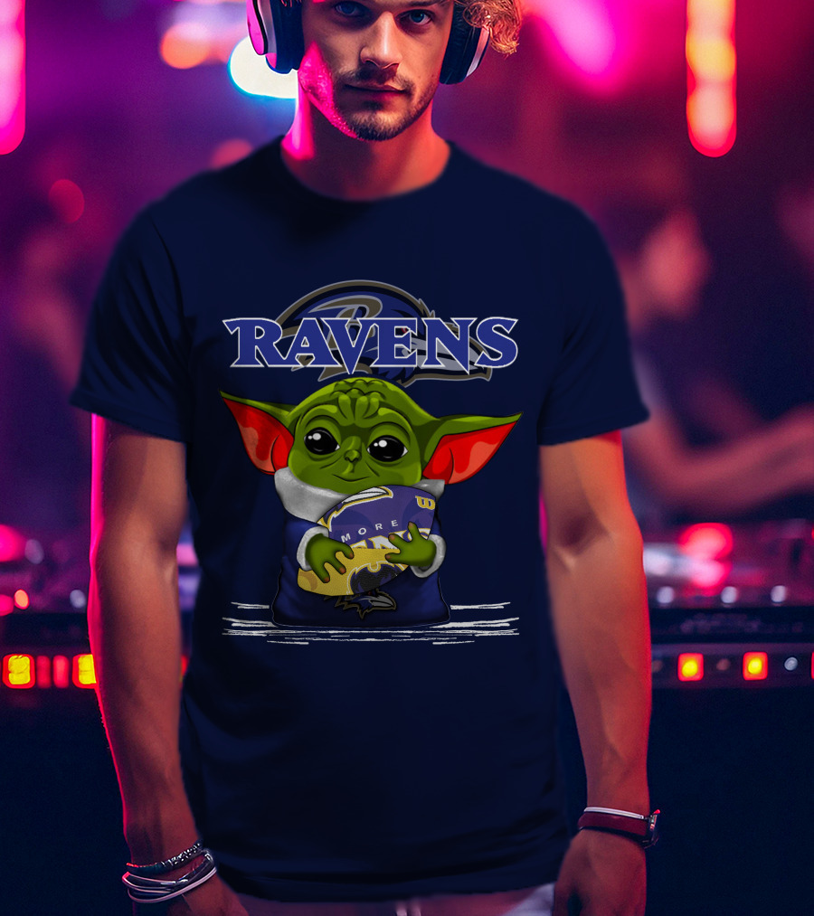 Yoda Holding Baltimore Ravens Football Ravens T-Shirt