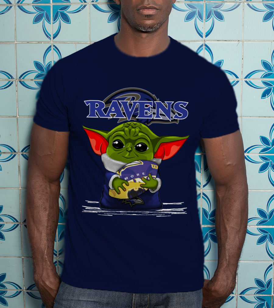 Yoda Holding Baltimore Ravens Football Ravens T-Shirt