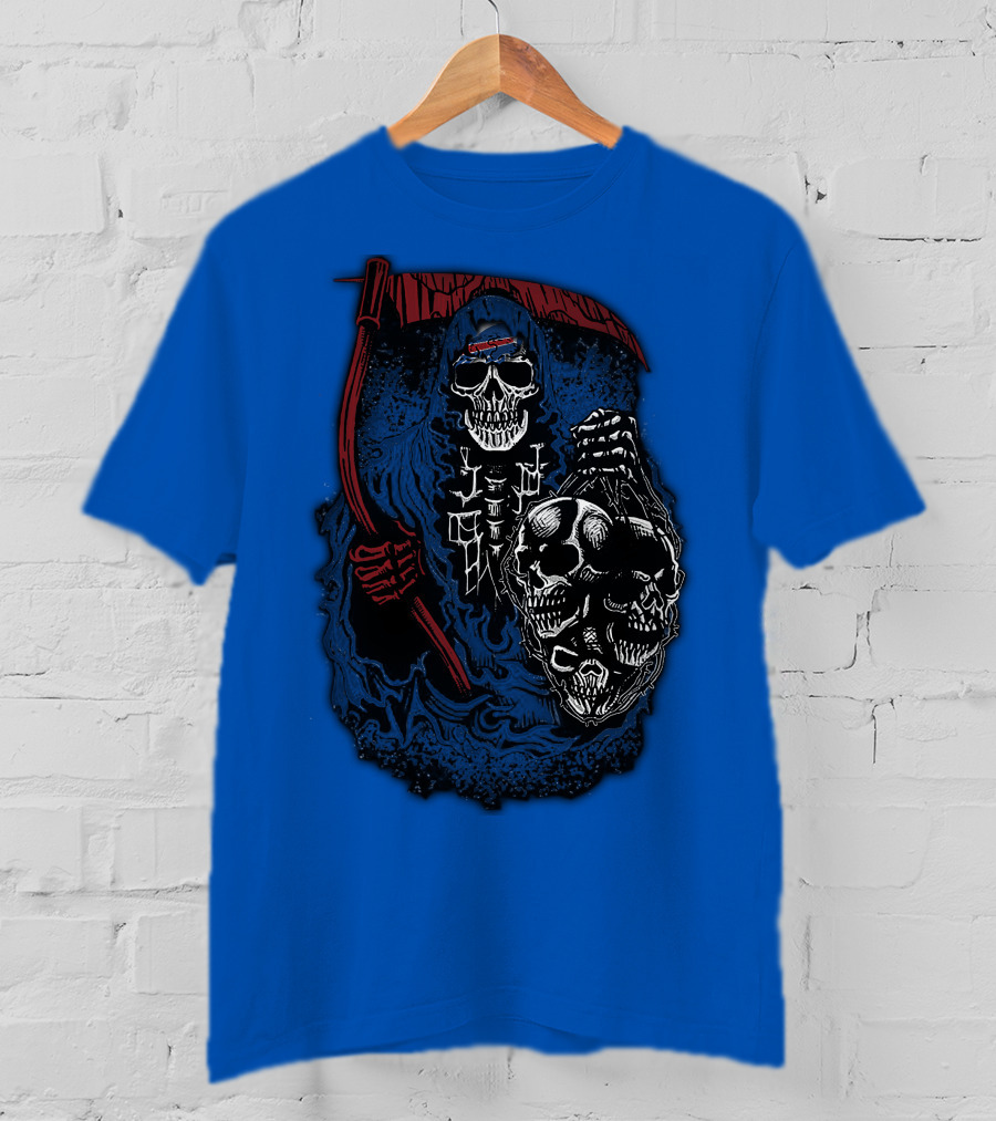 Buffalo Bills 61 Grim Reaper Skeleton Skulls T-Shirt