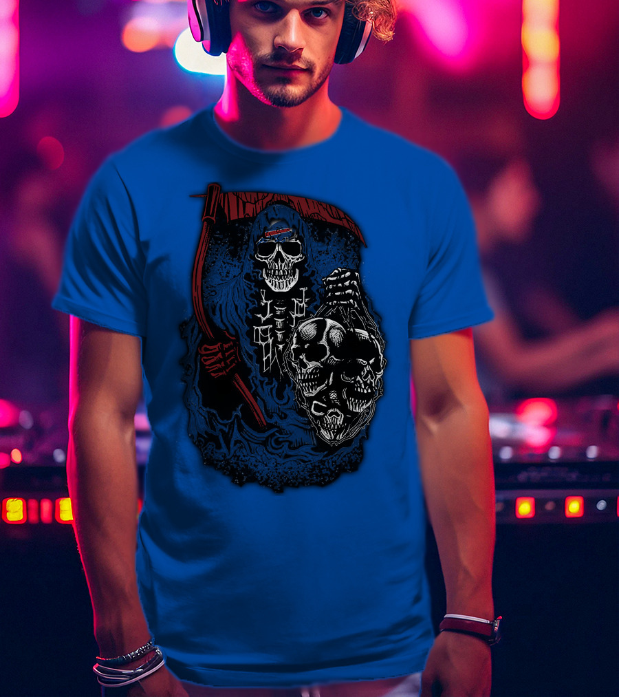 Buffalo Bills 61 Grim Reaper Skeleton Skulls T-Shirt