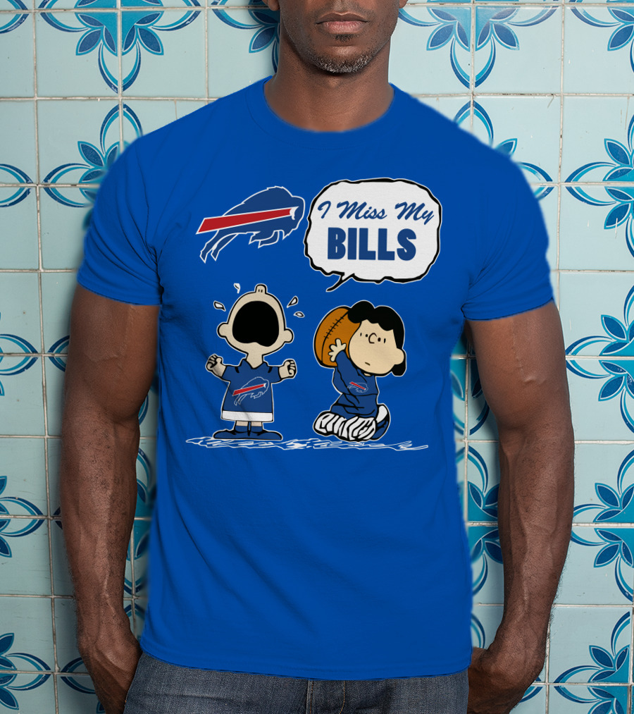 Buffalo Bills I Miss My Bills Football Charlie Lucy Cartoon T-Shirt