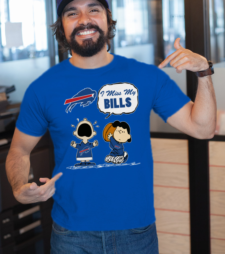Buffalo Bills I Miss My Bills Football Charlie Lucy Cartoon T-Shirt