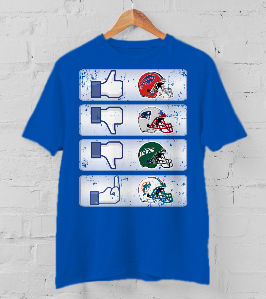 Buffalo Bills 72 Thumbs Up Patriots Jets Dolphins Dislike T-Shirt