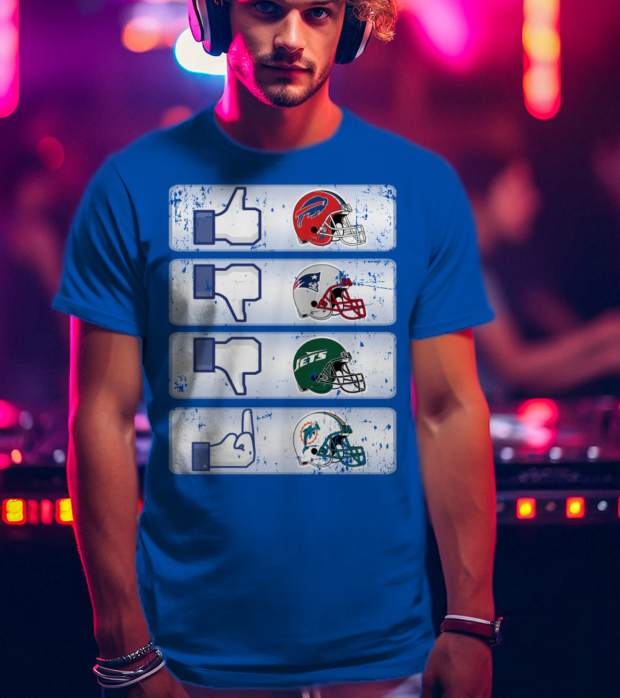 Buffalo Bills 72 Thumbs Up Patriots Jets Dolphins Dislike T-Shirt