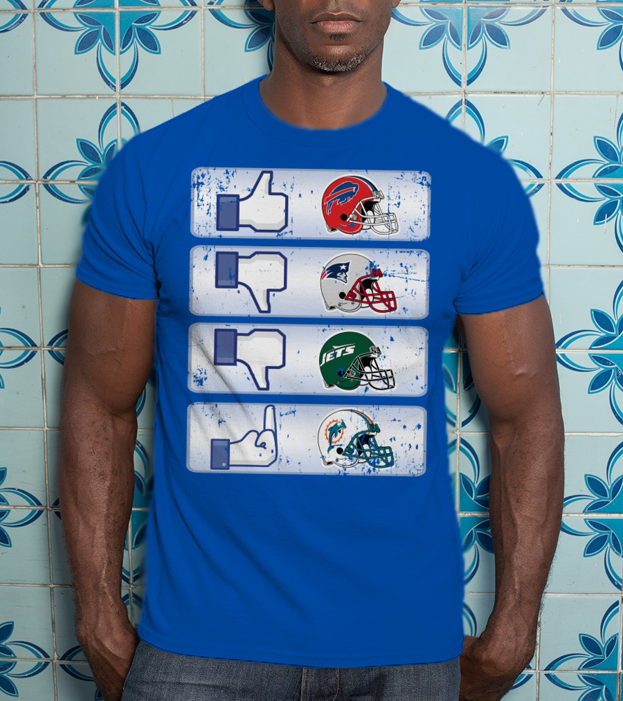 Buffalo Bills 72 Thumbs Up Patriots Jets Dolphins Dislike T-Shirt