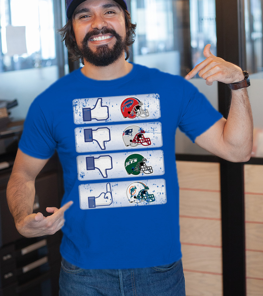 Buffalo Bills 72 Thumbs Up Patriots Jets Dolphins Dislike T-Shirt