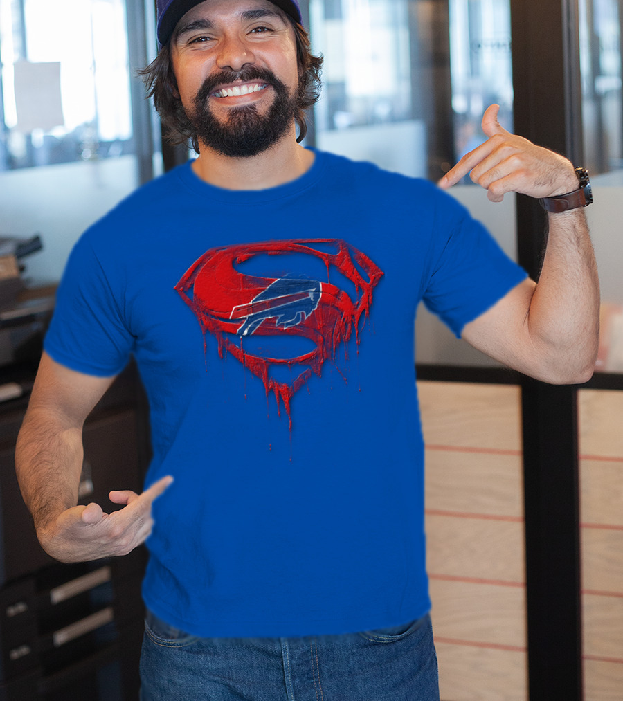 Buffalo Bills Superman Logo Fusion T-Shirt
