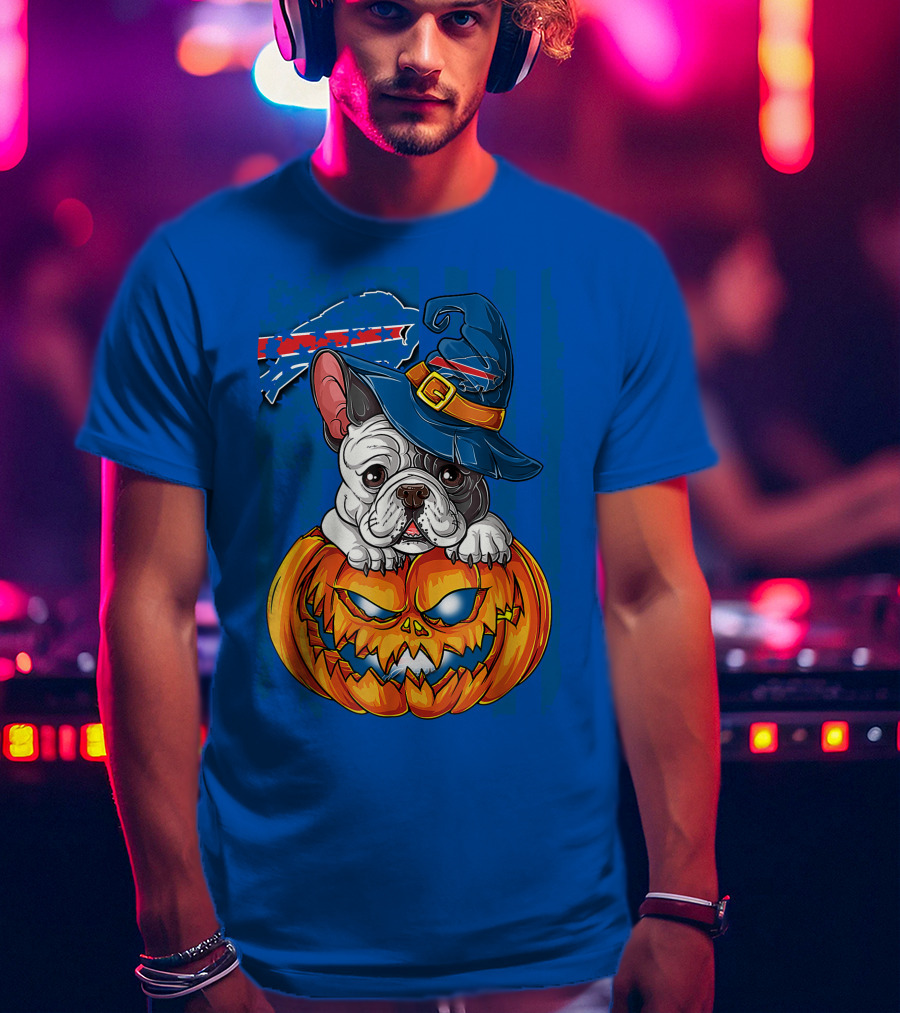 Buffalo Bills Bulldog Halloween Pumpkin T-Shirt