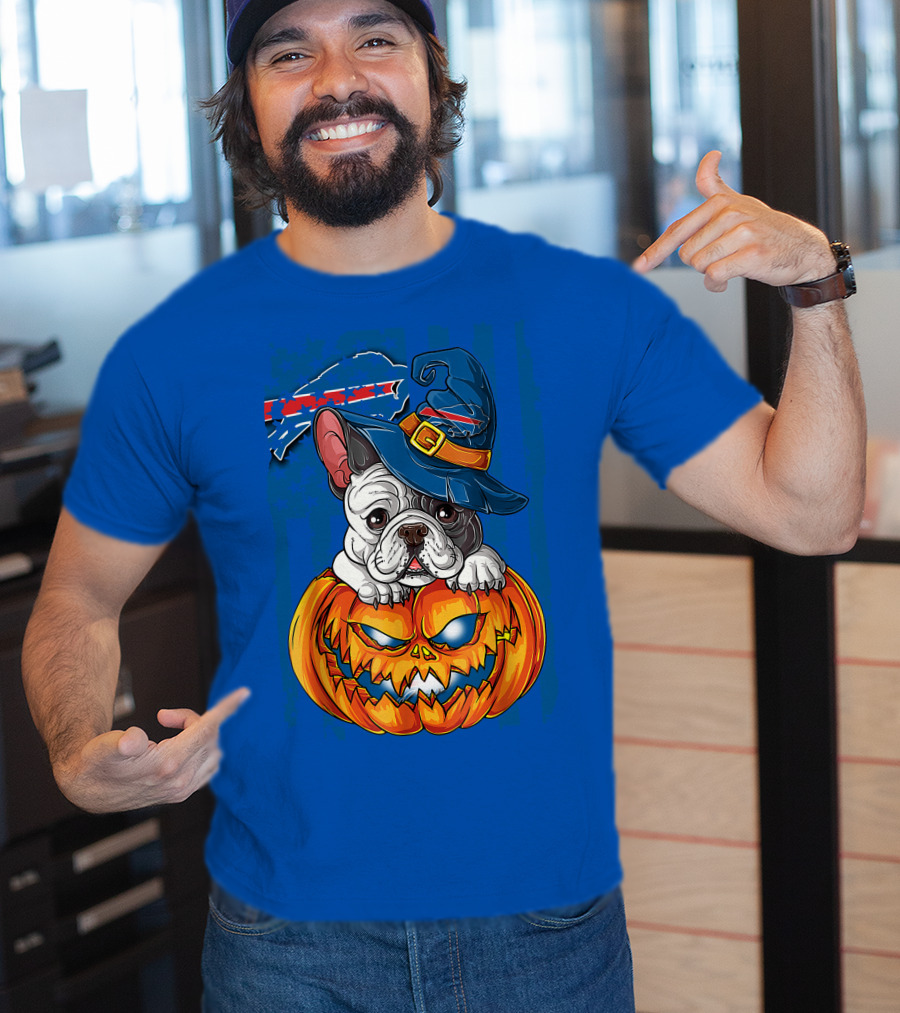 Buffalo Bills Bulldog Halloween Pumpkin T-Shirt