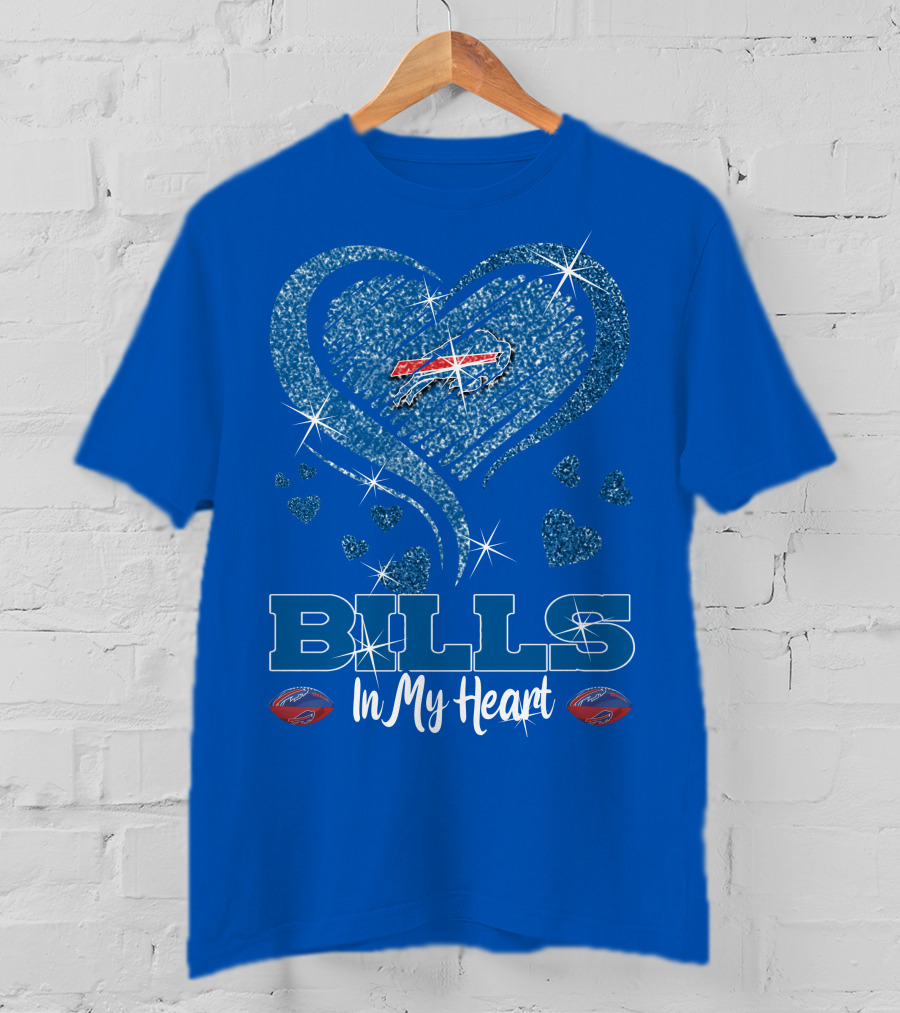 Bills Glitter Heart Buffalo Bills Logo In My Heart T-Shirt