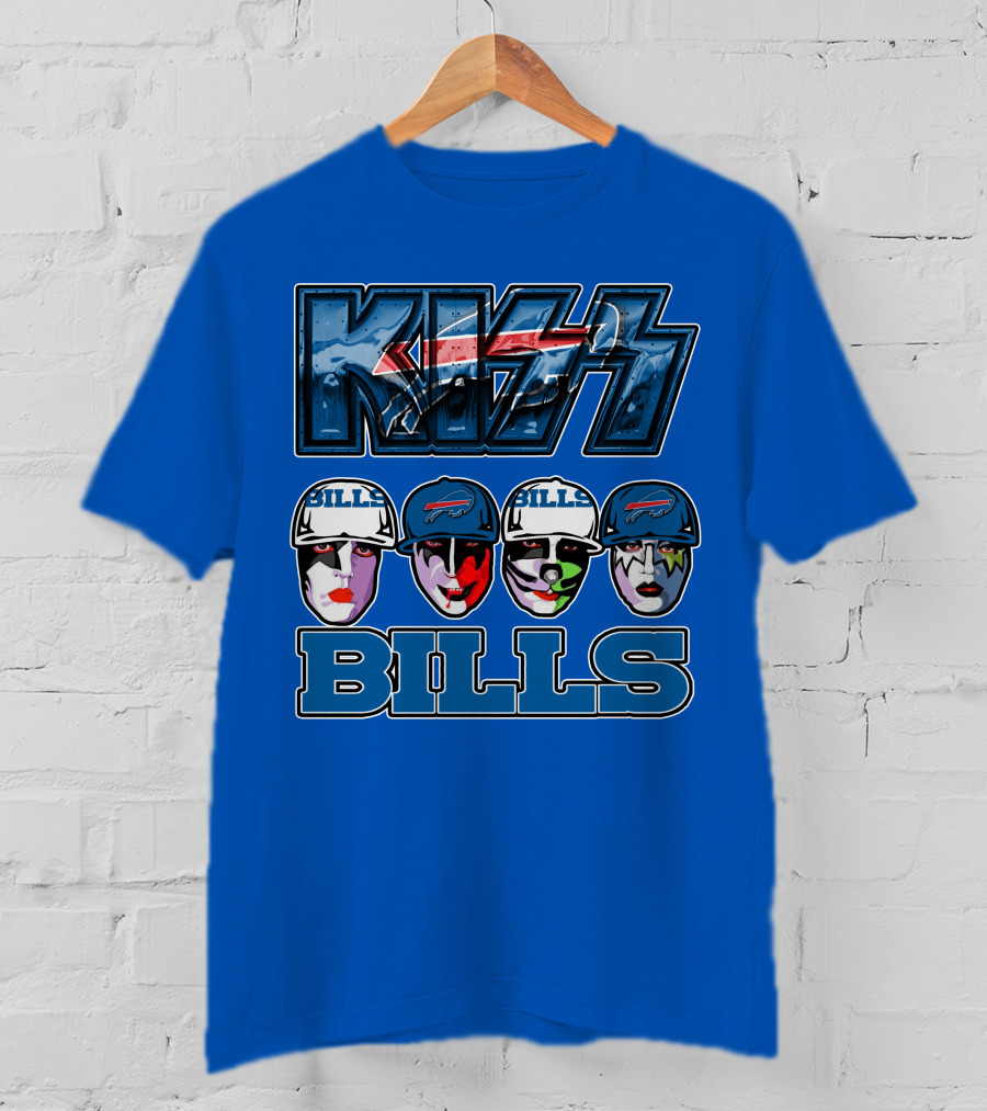 Kiss Buffalo Bills Helmets Face Paint Band Style T-Shirt